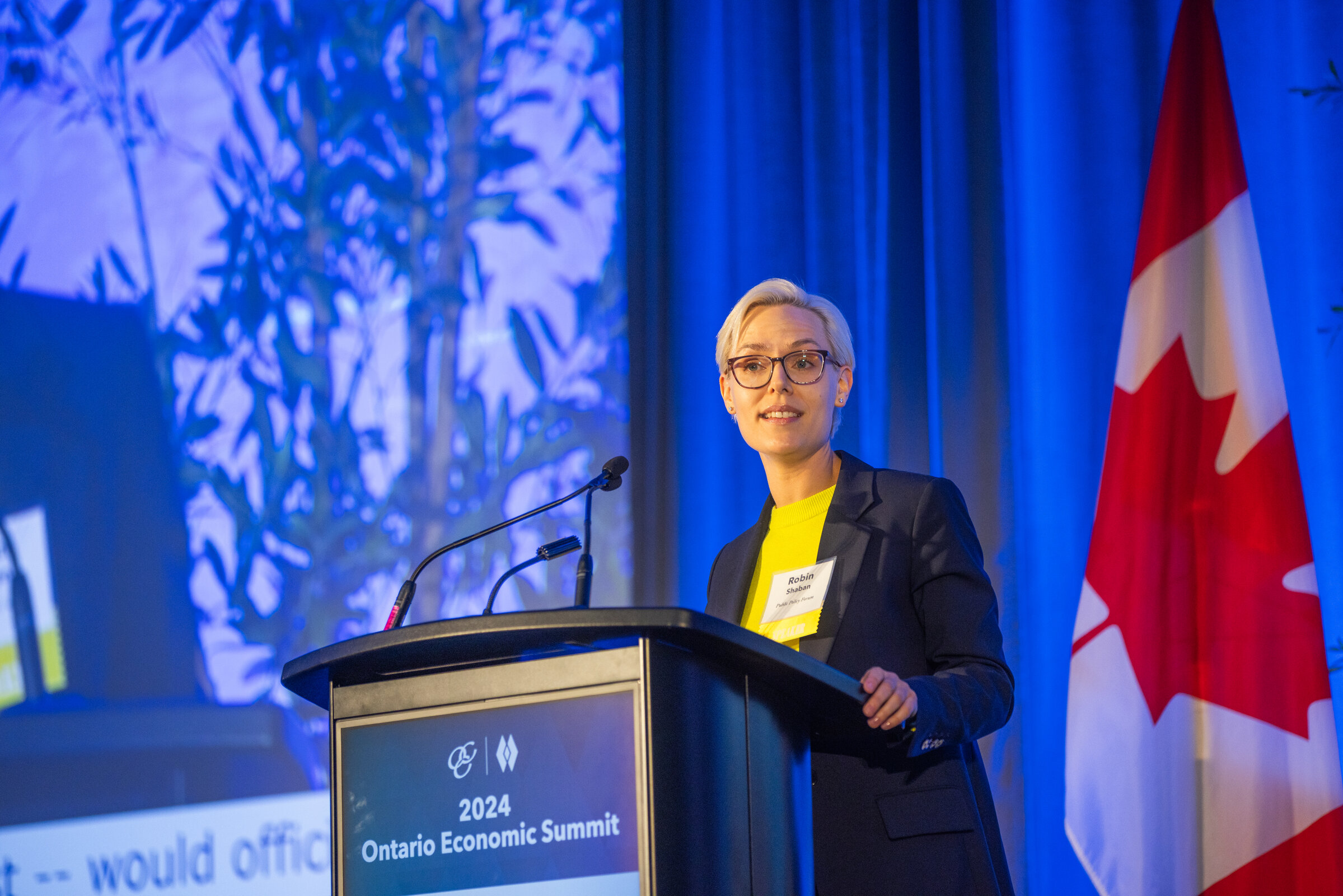 Robin Shaban speaking at the 2024 Ontario Economic Summit.